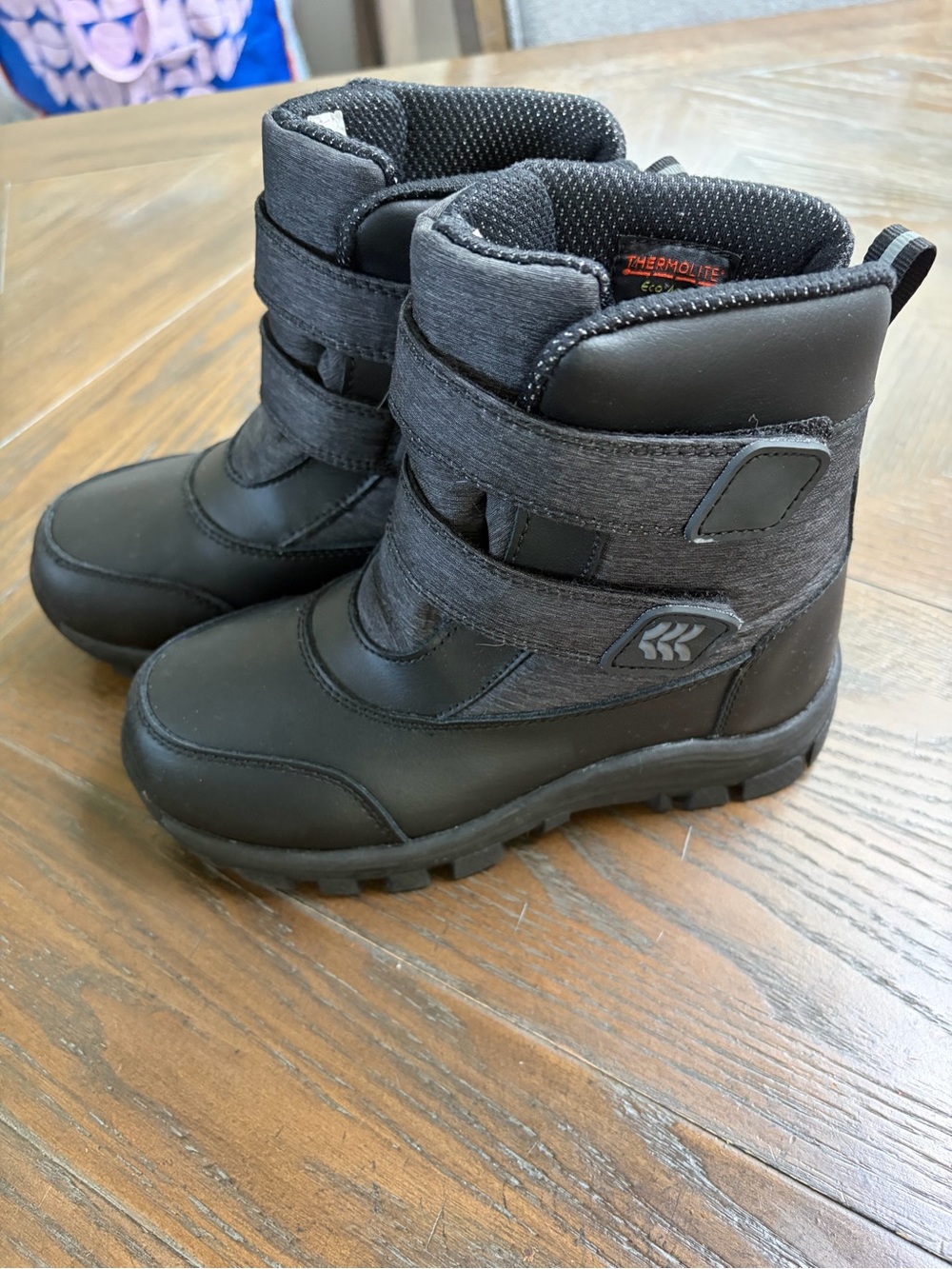 Black Kids Winter Boots Size 13 Thermolite EcoMode Insulated